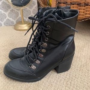 Guess Black Lace Up Booties